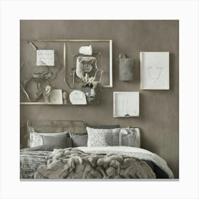 Grey Bedroom 1 Canvas Print