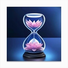 Hourglass With Lotus Flower Canvas Print