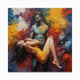 Woman and Man Erotic Dance Canvas Print