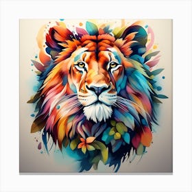 Colorful Lion Head 1 Canvas Print