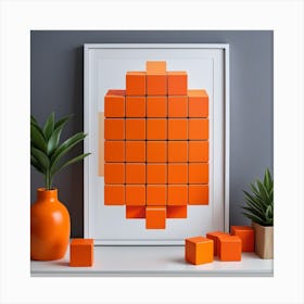 Orange Cubes Canvas Print