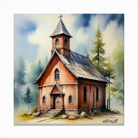 FM-54 LITTLE WOOD CHAPEL Canvas Print