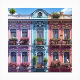 Colorful Houses Canvas Print