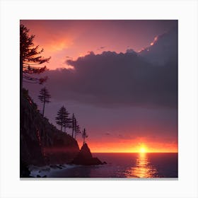 Sunset On The Cliffs Canvas Print