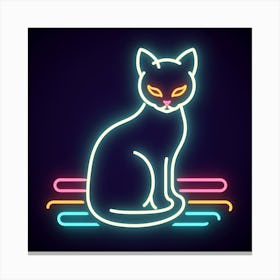 Neon Cat Canvas Print