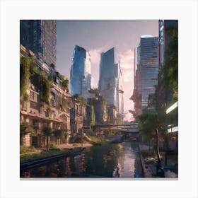 Futuristic Cityscape 179 Canvas Print