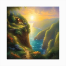 House On The Cliff Canvas Print