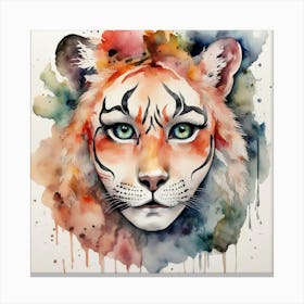 Tiger Watercolor Painting Canvas Print