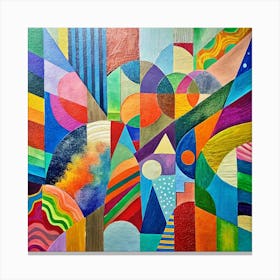 Abstract Painting in Vibrant Pop Palette 3 Canvas Print