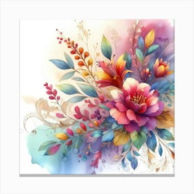 Watercolor Flower Painting 4 Canvas Print