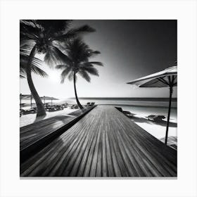 Sand And Palm Trees Canvas Print