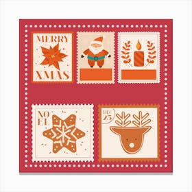 Christmas Stamps Postage Stamps Canvas Print