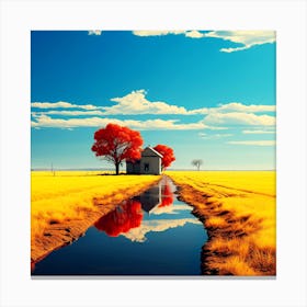 Digital art isolated house Canvas Print