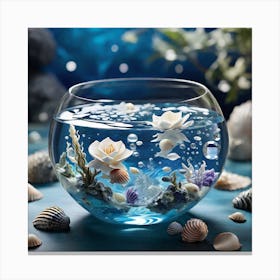 Mermaid In A Bowl Canvas Print