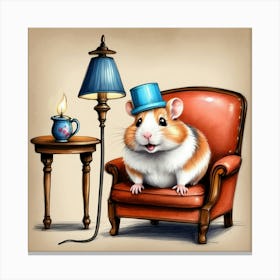 Hamster In A Hat 3 Canvas Print