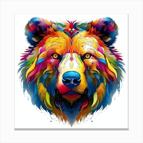Colorful Bear Head 2 Canvas Print