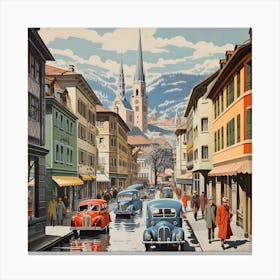Switzerland Street Scene Canvas Print