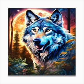 Wolf In The Forest 2 Canvas Print