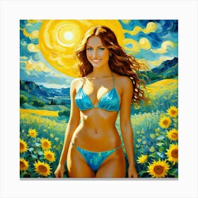 Sunflower Girldfh Canvas Print