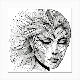 Abstract Woman Head Canvas Print