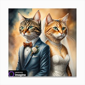 Cat Bride and Groom / Wedding Cats 1 1 Canvas Print