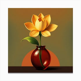 Lotus Flower In A Vase 1 Canvas Print