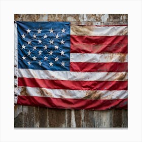 An Aging American Flag Crushed Lightly At The Corners Worn Yet Radiant Against The Passage Of Time (2) Canvas Print