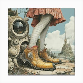 Girl In Boots Canvas Print