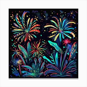 Fireworks Background Canvas Print