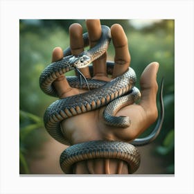 Snake In The Hand Canvas Print