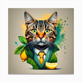 Cat In A Suit Canvas Print