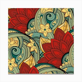 Seamless Floral Pattern Vector Canvas Print