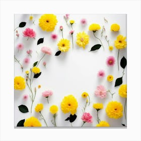 Frame Of Flowers 1 Canvas Print