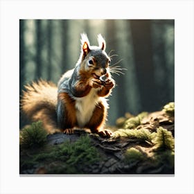 Squirrel In The Forest 214 Canvas Print