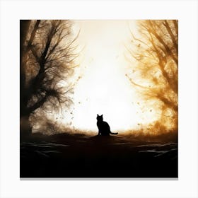 Cat In The Forest Canvas Print