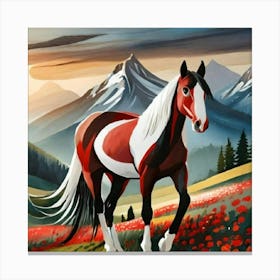 Horse In The Mountains 1 Canvas Print