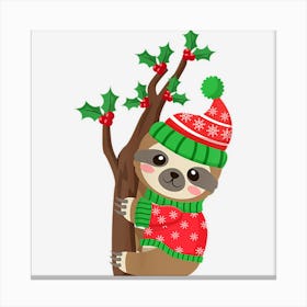 Mens Merry Slothmas Christmas Design For Sloth Lovers Canvas Print