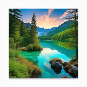 Lake In The Mountains 12 Canvas Print