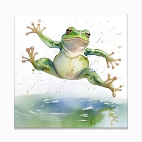 Frog Jumping 3 Canvas Print