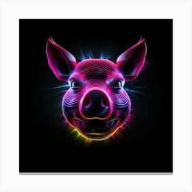 Neon Pig Head 2 Stampe su tela