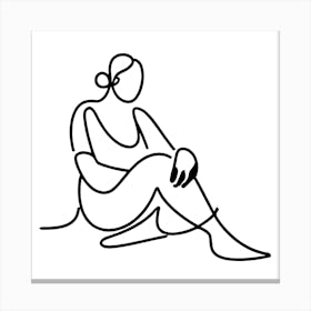 Woman Sitting On The Floor Canvas Print