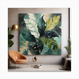 Abstraction with tropical leaf Canvas Print
