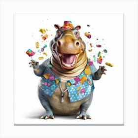 Happy Hippo Canvas Print