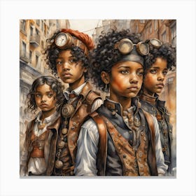 Steampunk Kids Canvas Print