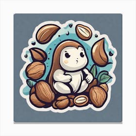 Kawaii Squirrel 1 Canvas Print