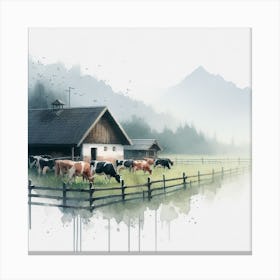 Cows In The Pasture Canvas Print