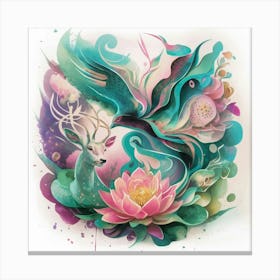 Lotus Flower-artistic tattoo as wall art poster Canvas Print