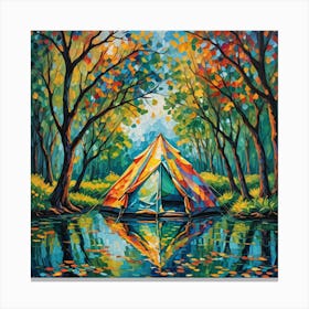 Tent In The Forest Canvas Print