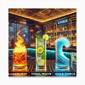 A Stylish Bar Offering An Array Of Cocktails And M Canvas Print