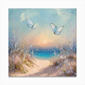 Butterflies On The Beach 2 Canvas Print